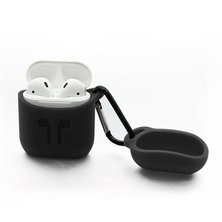 Portable Wireless Bluetooth Earphone Silicone Protective Box Anti-lost Dropproof Storage Bag with Hook for Apple AirPods 1/2