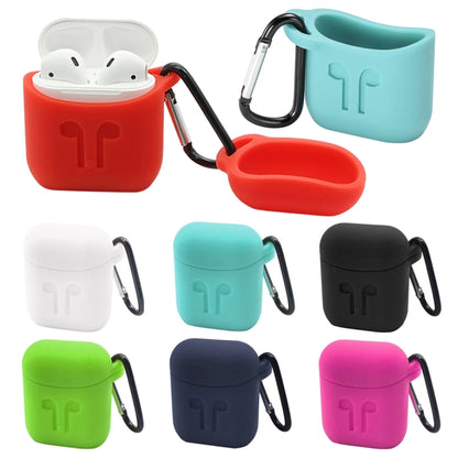 Portable Wireless Bluetooth Earphone Silicone Protective Box Anti-lost Dropproof Storage Bag with Hook for Apple AirPods 1/2