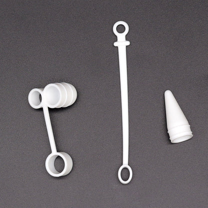 3 in 1 Silicone Protective Cover+Touch Cap Pen+Nip Pen Case For Apple Pencil, White