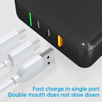 65W USB Ports x 1 + Type-C Port x 2 GaN Portable Mini Fast Charger Travel Charger with UK & US & EU Plug Set