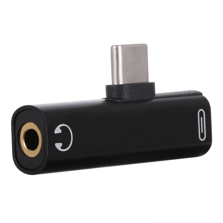 2 in 1 USB-C / Type-C Male to USB-C / Type-C Female 3.5mm Jack Charging Listening Adapter