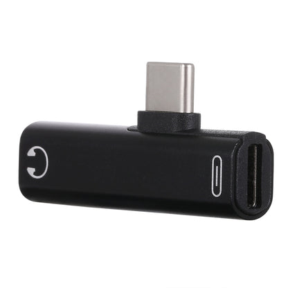 2 in 1 USB-C / Type-C Male to USB-C / Type-C Female 3.5mm Jack Charging Listening Adapter