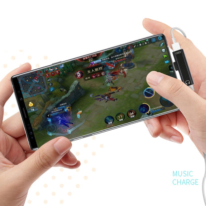 2 in 1 USB-C / Type-C Male to USB-C / Type-C Female 3.5mm Jack Charging Listening Adapter