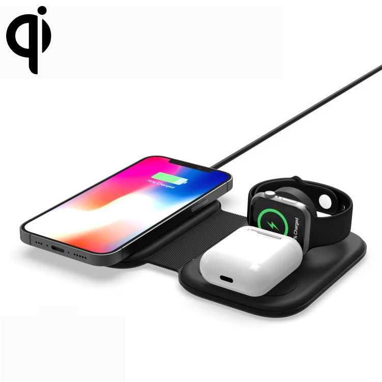 F20 3 in 1 15W Multi-function Magnetic Folding Wireless Charger for iPhone Series & Apple Watches & AirPods