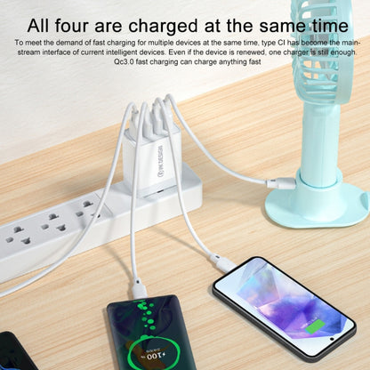 WK WP-U125 Youpin Series 18W QC3.0 4 USB Ports Fast Travel Charger, CN Plug / US Plug, CN Plug / US Plug