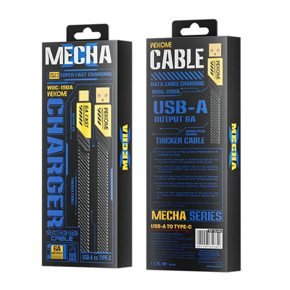 WK WDC-190a Mech Series 6A USB to USB-C/Type-C Fast Charge Data Cable, Length: 1m, USB to USB-C/Type-C