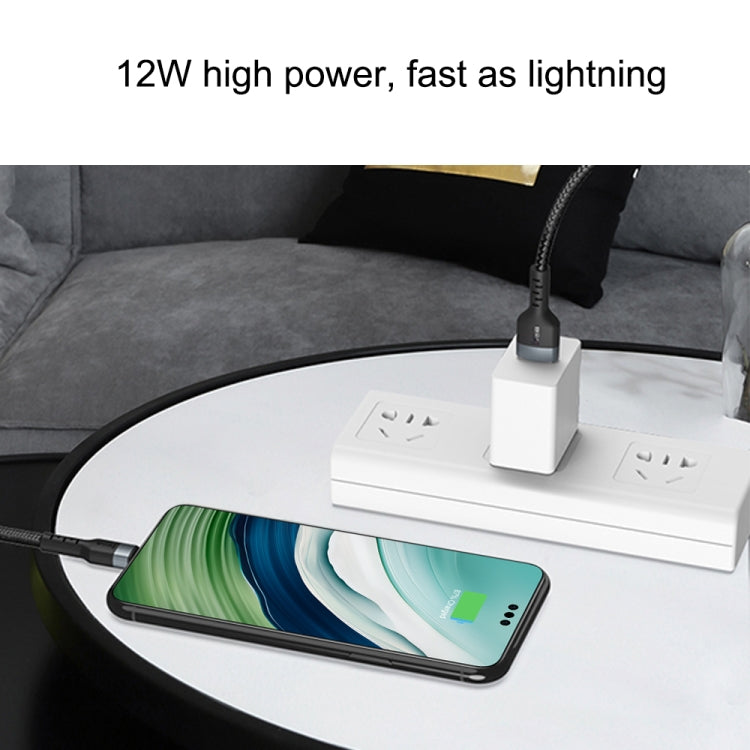 IVON CA88 12W 2.4A USB to Micro USB Nylon Braid Fast Charge Data Cable, Cable Length: 1m, Micro USB