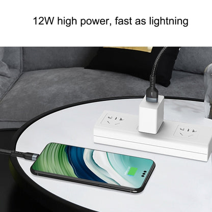 IVON CA88 12W 2.4A USB to Micro USB Nylon Braid Fast Charge Data Cable, Cable Length: 1m, Micro USB