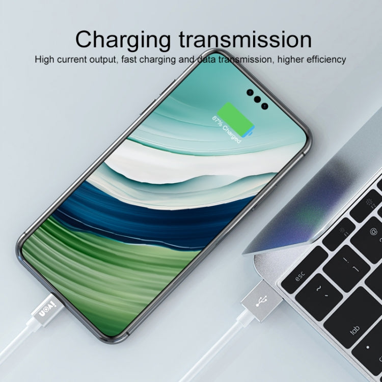 IVON CA73 2.4A Type-C / USB-C Fast Charging Data Cable, Length: 2m, Type-C