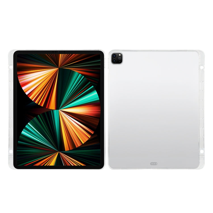 For iPad Pro 12.9 2022 / 2021 Transparent All-inclusive TPU Silicone Anti-drop Protective Tablet Case with Pen Slot, For iPad Pro 12.9 2022 / 2021