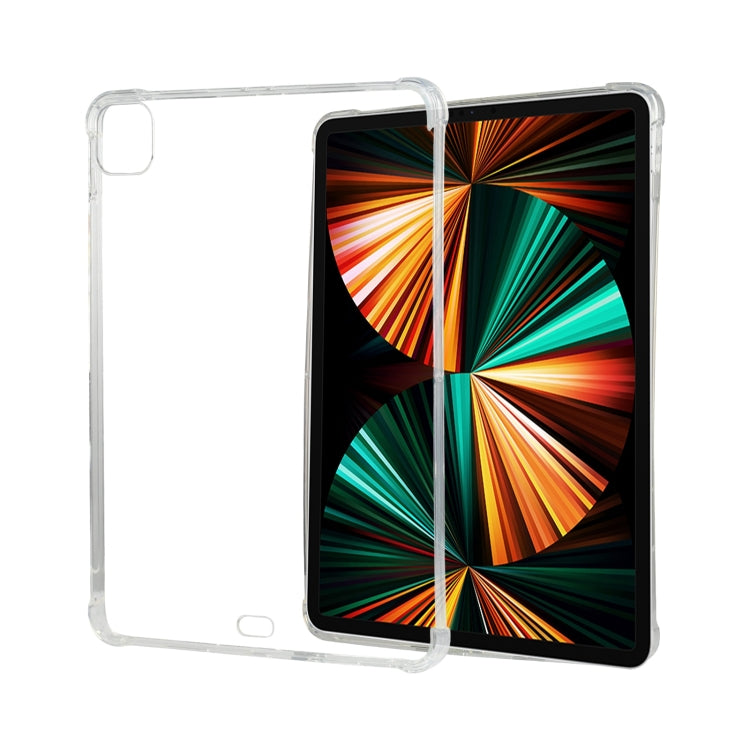 For iPad Pro 12.9 2022 / 2021 Four-corner Airbag Anti-drop Transparent Protective Tablet Case with Pen Slot