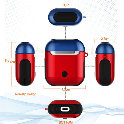 Varnished PC Bluetooth Earphones Case Anti-lost Storage Bag for Apple AirPods 1/2