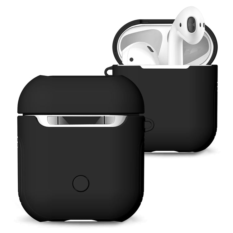 Frosted Rubber Paint + PC Bluetooth Earphones Case Anti-lost Storage Bag for Apple AirPods 1/2