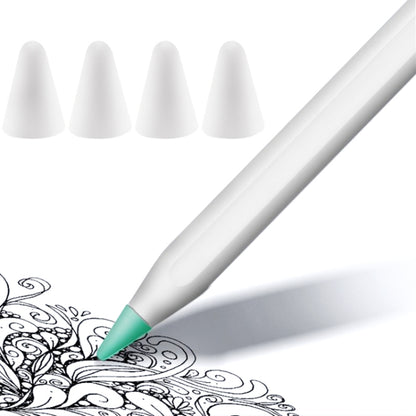 4 PCS Non-slip Mute Wear-resistant Nib Cover for Apple Pencil 1 / 2, Dark Blue, Mint Green, Transparent, White