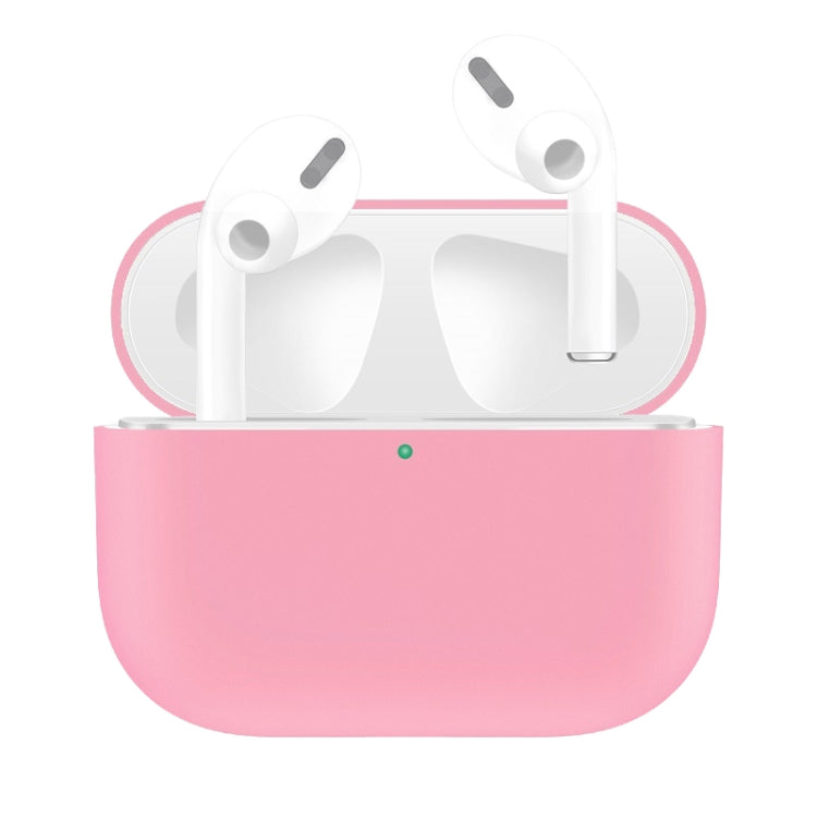For AirPods Pro Solid Color Silicone Earphone Protective Case, Pink, Grey, Light Purple, Black, Yellow