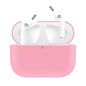 For AirPods Pro Solid Color Silicone Earphone Protective Case, Pink, Grey, Light Purple, Black, Yellow