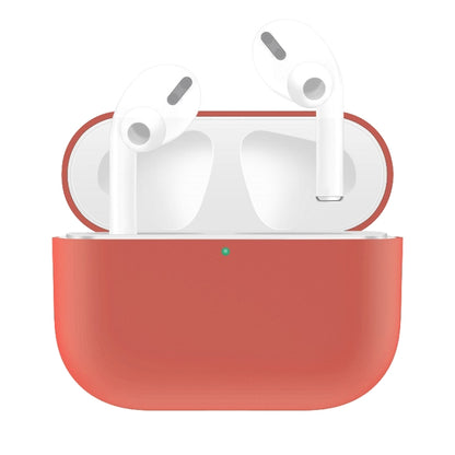 For AirPods Pro Solid Color Silicone Earphone Protective Case, Red, Black, White, Yellow, Pink, Green, Grey, Watermelon Red, Light Purple