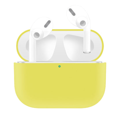 For AirPods Pro Solid Color Silicone Earphone Protective Case, Pink, Grey, Light Purple, Black, Yellow