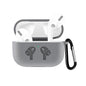 For AirPods Pro Silicone Flip Cover Earphone Protective Case with Anti-drop Buckle, Black, Grey