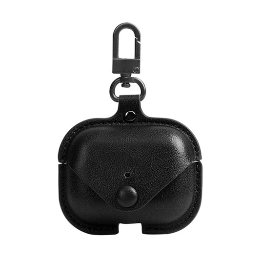 For AirPods Pro Litchi Texture PU Leather Earphone Protective Case with Hook