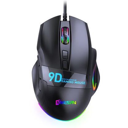 MKESPN X10 9-Buttons RGB Wired Full Speed Macro Definition Gaming Mouse, Full Speed Macro Definition