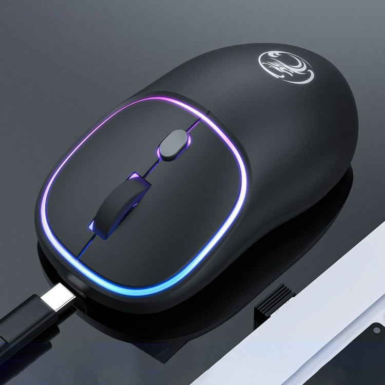 iMICE W-618 Rechargeable 4 Buttons 1600 DPI 2.4GHz Bluetooth Silent Wireless Mouse for Computer PC Laptop, W-618 2.4GHz & Bluetooth