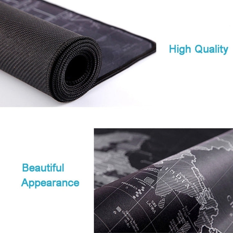 Extended Large Anti-Slip World Map Pattern Soft Rubber Smooth Cloth Surface Game Mouse Pad Keyboard Mat, Size: 90 x 40cm