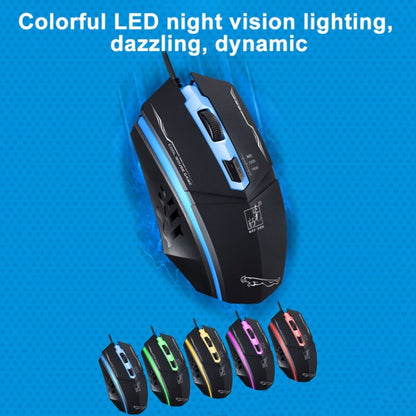 Chasing Leopard 199 USB 1600DPI Three-speed Adjustable LED Backlight Wired Optical Gaming Mouse, Length: 1.3m, 199 Black, 199