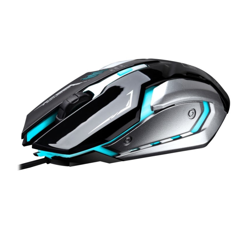 Chasing Leopard K1 USB 1600DPI Three-speed Adjustable LED Backlight Mute Wired Optical Gaming Mouse, Length: 1.3m