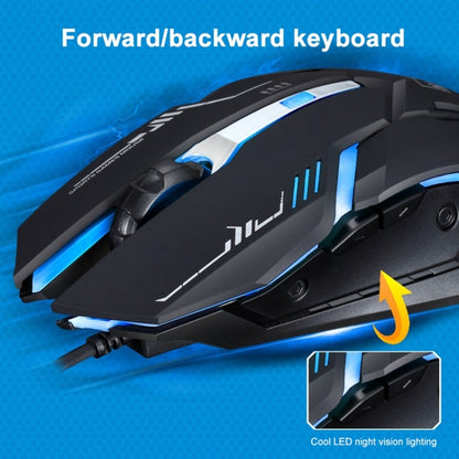 Chasing Leopard V17 USB 2400DPI Four-speed Adjustable Line Pattern Wired Optical Gaming Mouse with LED Breathing Light, Length: 1.45m, V17, V17 Jet Black