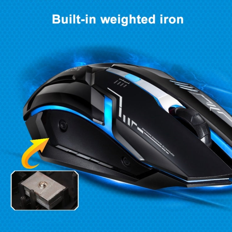 Chasing Leopard V17 USB 2400DPI Four-speed Adjustable Line Pattern Wired Optical Gaming Mouse with LED Breathing Light, Length: 1.45m, V17, V17 Jet Black