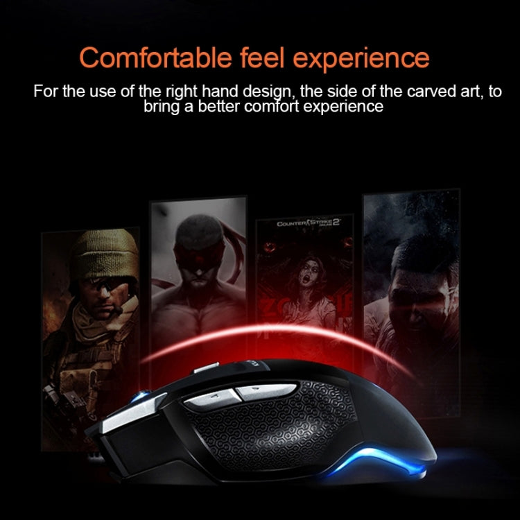 AULA Series SoulKiller II Colourful Light 7D Optical Competitive USB Wired Game Mouse, Maximum Resolution of 3500 DPI, SoulKiller II(B)