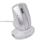 MZ-011 2.4GHz 1600DPI Wireless Rechargeable Optical Mouse with HUB Function, White + Royal Blue, Pearl White, Blue, Silver, Black, Black Silver