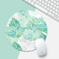 Green Sunflower Pattern Circular Mouse Pad, Diameter: 22cm
