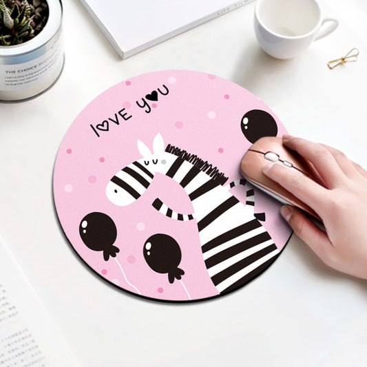 Zebra Pattern Circular Mouse Pad, Diameter: 22cm
