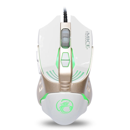 iMICE V5 USB 7 Buttons 4000 DPI Wired Optical Colorful Backlight Gaming Mouse for Computer PC Laptop, V5  (White)
