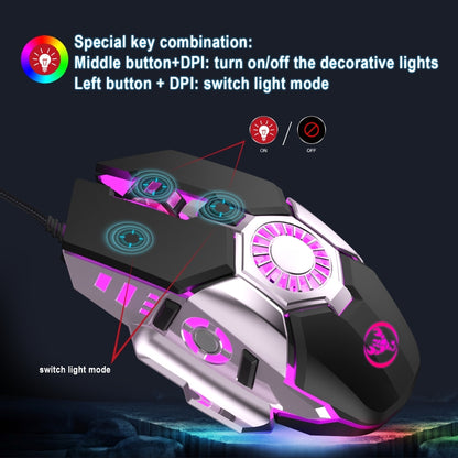 HXSJ J700 Colorful Lighting Programmable E-sports Gaming Wired Mouse, J700