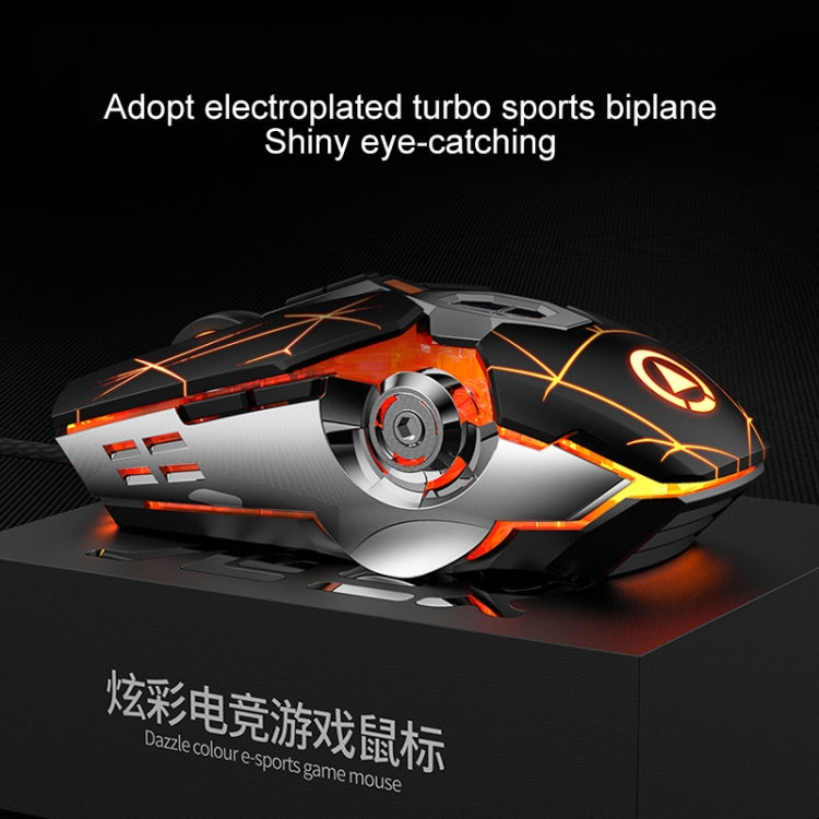 YINDIAO 3200DPI 4-modes Adjustable 7-keys RGB Light Wired Gaming Mechanical Mouse, Style: Audio Version