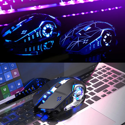 YINDIAO A4 2.4GHz 1600DPI 3-modes Adjustable Rechargeable Wireless Silent Gaming Mouse (Grey Silver)