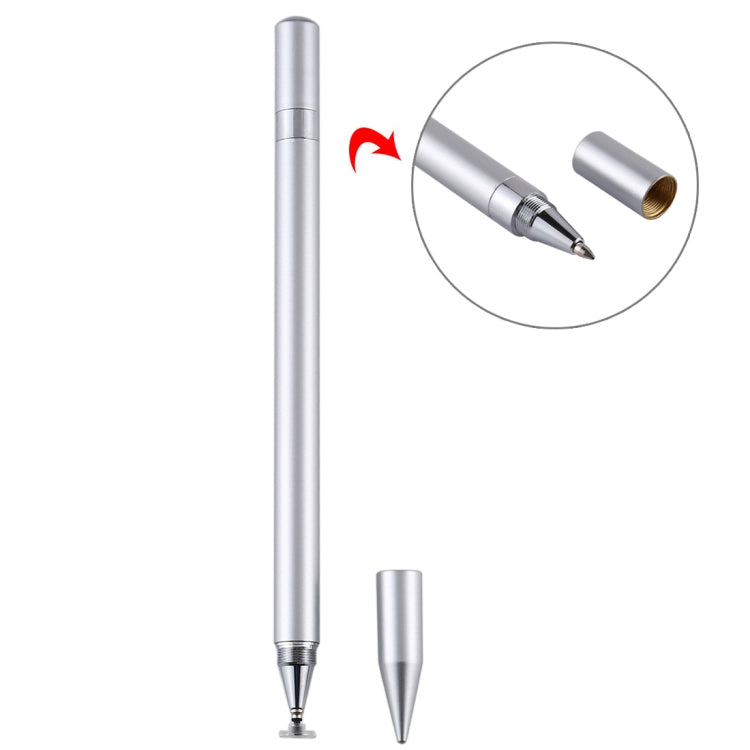 2 in 1 Stationery Writing Tools Metal Ballpoint Pen Capacitive Touch Screen Stylus Pen for Phones, Tablets