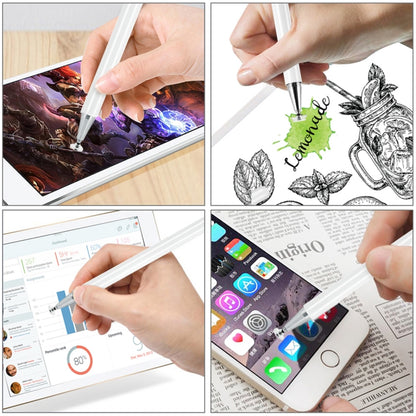 2 in 1 Stationery Writing Tools Metal Ballpoint Pen Capacitive Touch Screen Stylus Pen for Phones, Tablets