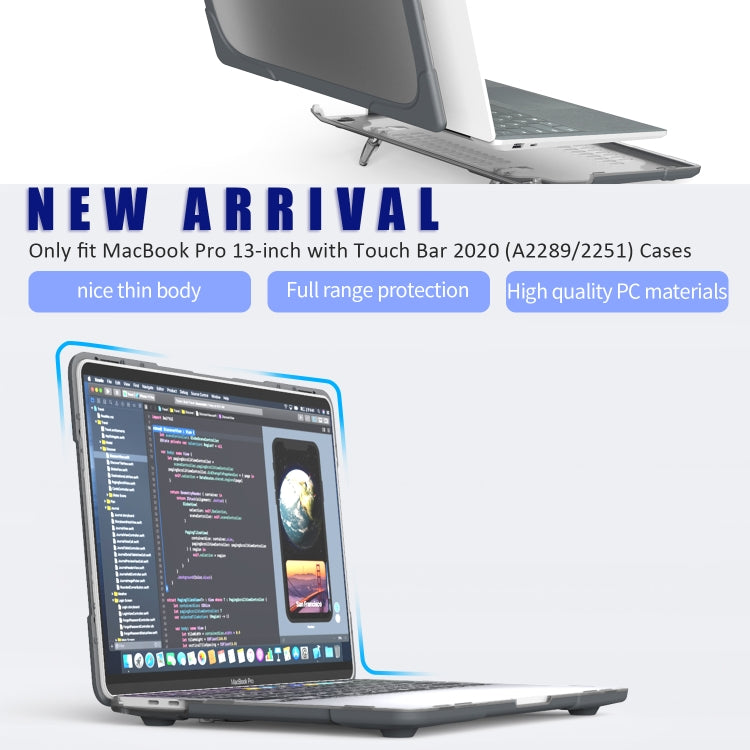 For MacBook Pro 13 inch 2022 & A2289 / A2251 / A2338 2020 PC + TPU Two Colors Laptop Protective Case