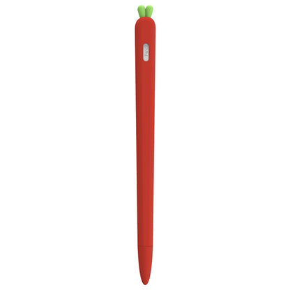 LOVE MEI For Apple Pencil 2 Carrot Shape Stylus Pen Silicone Protective Case Cover, For Apple Pencil 2