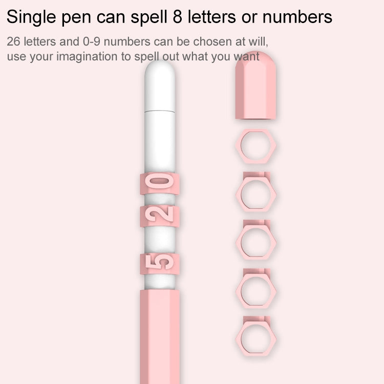 LOVE MEI For Apple Pencil 1 Number Letter Design Stylus Pen Silicone Protective Case Cover