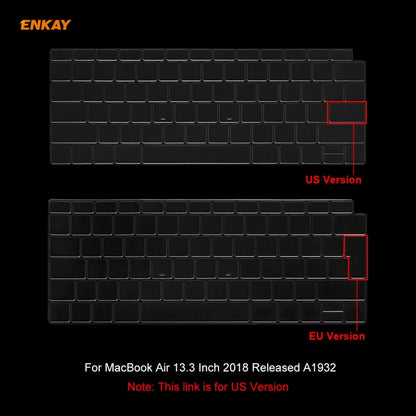 For MacBook Air 13.3 inch A1932 2018 ENKAY Hat-prince US Version of The Notebook Ultra-thin TPU Keyboard Protective Cover