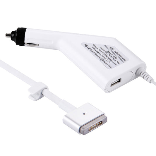 60W 16.5V 3.65A 5 Pin T Style MagSafe 2 Car Charger with 1 USB Port for Apple Macbook A1465 / A1502 / A1435 / MD212 / MD2123 / MD662, Length: 1.7m