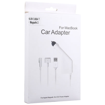 60W 16.5V 3.65A 5 Pin T Style MagSafe 2 Car Charger with 1 USB Port for Apple Macbook A1465 / A1502 / A1435 / MD212 / MD2123 / MD662, Length: 1.7m