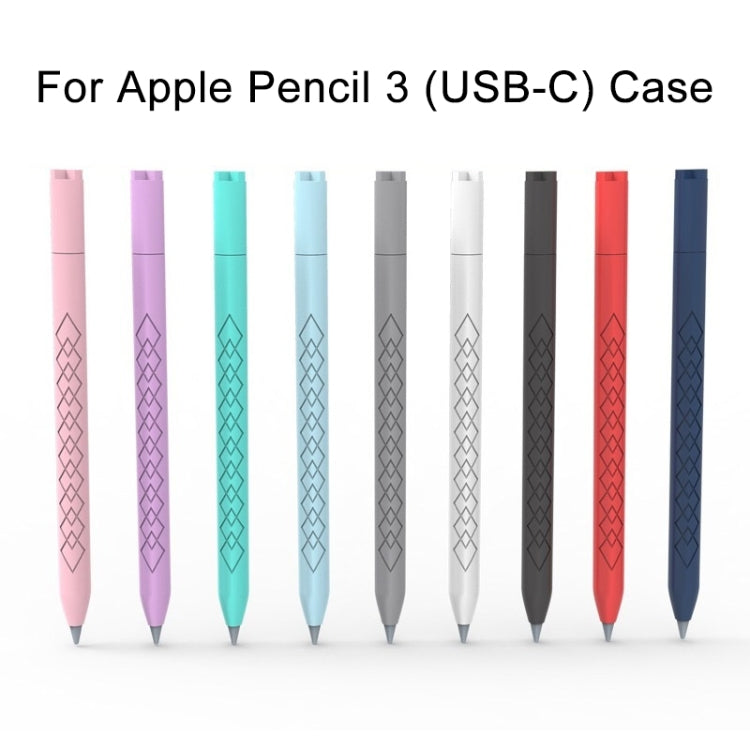 For Apple Pencil (USB-C) Diamond Pattern Silicone Stylus Pen Protective Case