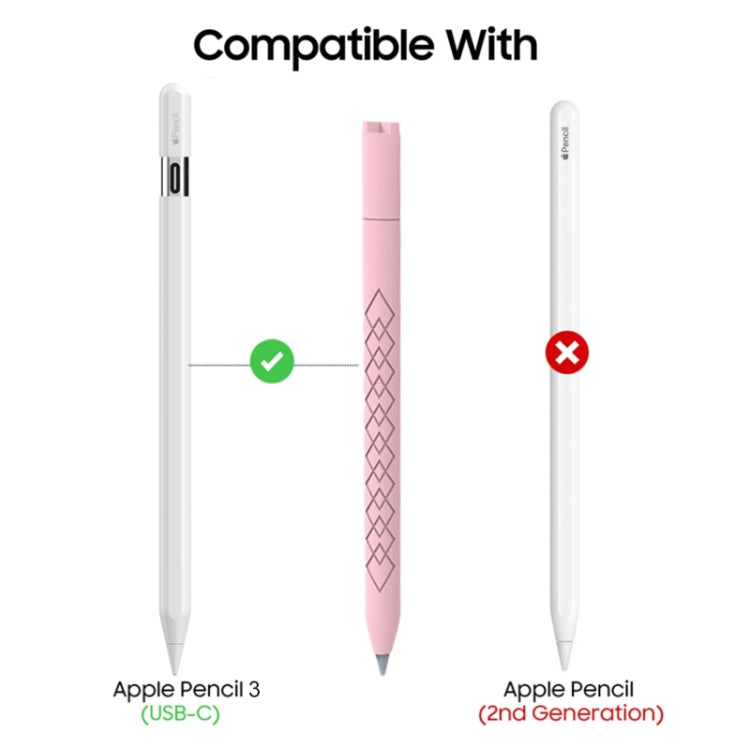 For Apple Pencil (USB-C) Diamond Pattern Silicone Stylus Pen Protective Case