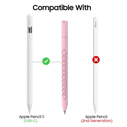 For Apple Pencil (USB-C) Diamond Pattern Silicone Stylus Pen Protective Case